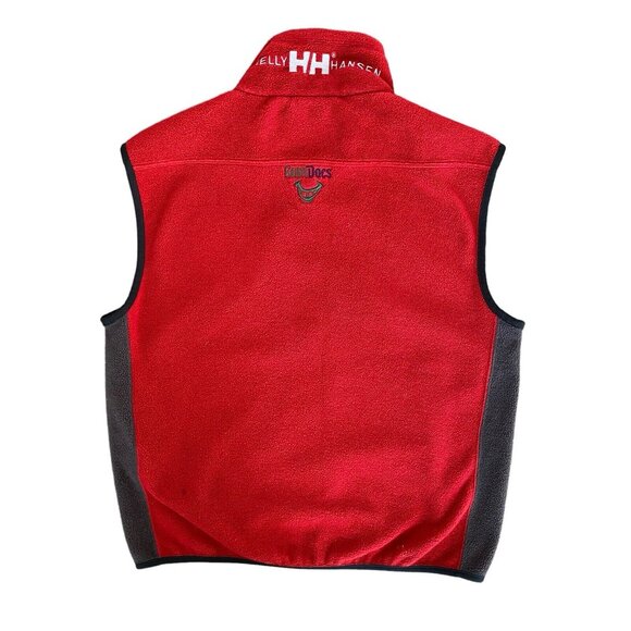 Helly Hansen Fleece Vest Mens Medium Mock Neck Embroidered Logo Red - Picture 4 of 6